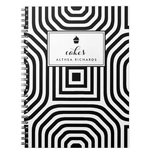 幾何模様カスタムベーキングレシピ手帳 ノートブック (正面)