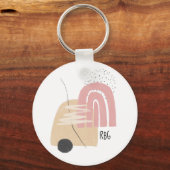 幾何模様モダンデザインモノグラム キーホルダー (正面)