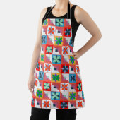 幾何模様数々の色のパッチワーク エプロン (インサイチュ)