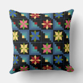 幾何模様数々の色のパッチワーク クッション (裏面)