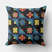 幾何模様数々の色のパッチワーク クッション (正面)