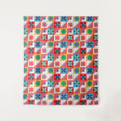 幾何模様数々の色のパッチワーク タペストリー (正面)