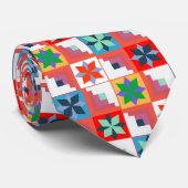 幾何模様数々の色のパッチワーク ネクタイ (ロール)