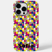 幾何模様明るい赤紫色レモンの黄色の青の名前 Case-Mate iPhoneケース (裏面)