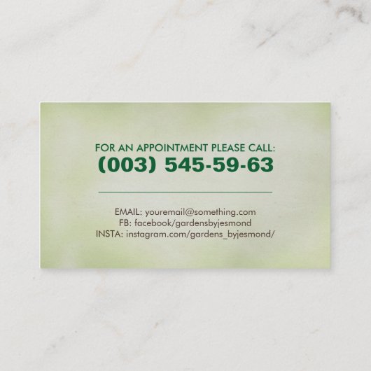 幾何正方形の木のカラフル葉の水の色 名刺 (裏面)