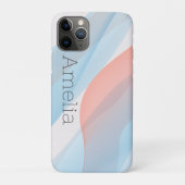 幾何波模様のダスティーブルーとピンク Case-Mate iPhoneケース (裏)