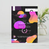 幾何白熱［赤熱］光を放つ仮想卒業パーティー 招待状 (スタンド正面)