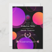 幾何白熱［赤熱］光を放つ仮想卒業パーティー 招待状 (正面)