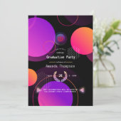 幾何白熱［赤熱］光を放つ仮想卒業パーティー 招待状 (スタンド正面)