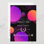 幾何白熱［赤熱］光を放つ仮想卒業パーティー 招待状 (正面/裏面)