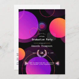 幾何白熱［赤熱］光を放つ仮想卒業パーティー 招待状