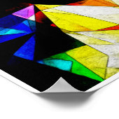 幾何白熱［赤熱］光を放つ抽象芸術 ポスター (角)