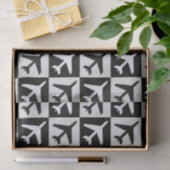 幾何白黒航空ジェット機 薄葉紙 (ギフト)