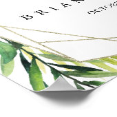 幾何目的地緑結婚のウェルカムサイン ポスター (角)