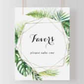 幾何目的熱帯グリーンの好意のサイン ポスター