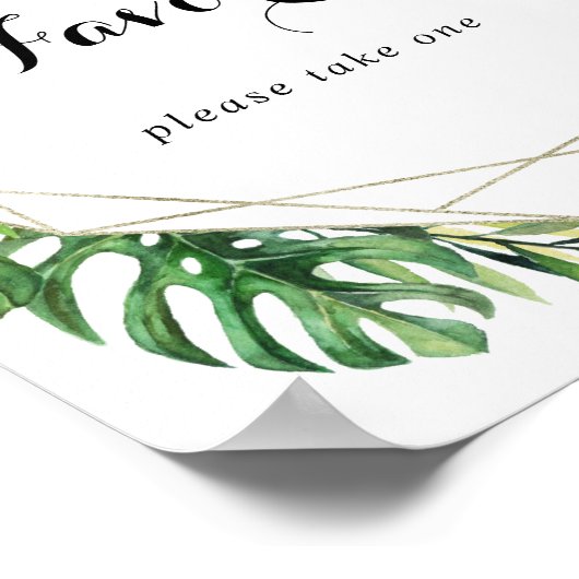 幾何目的熱帯グリーンの好意のサイン ポスター (角)