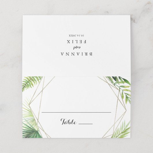 幾何目的熱帯結婚座席表 プレイスカード (外部開封)