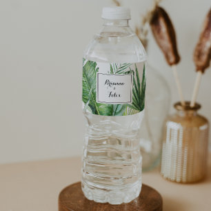 幾何目的熱帯結婚緑 ペットボトルラベル