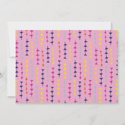 幾何矢印ベビーピンクノートカード ノートカード (裏面)