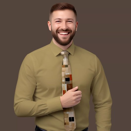 幾何矩形タイパターン（の模様が）あるプ ネクタイ