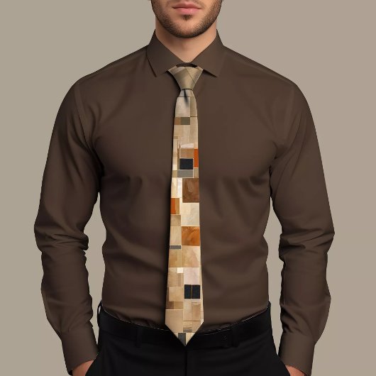 幾何矩形タイパターン（の模様が）あるプ ネクタイ