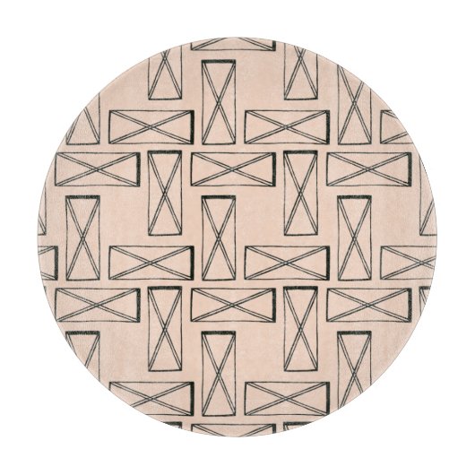 幾何矩形Xデザイン カッティングボード (正面)