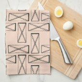 幾何矩形Xデザイン キッチンタオル (四つ折り)