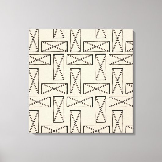 幾何矩形Xデザイン キャンバスプリント (正面)