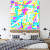幾何素晴らしパターンの色 キャンバスプリント (インサイチュ (寝室))
