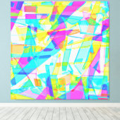 幾何素晴らしパターンの色 キャンバスプリント (インサイチュ (ウッドフロア))