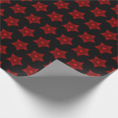 幾何素晴らし画アート赤星黒い休日 ラッピングペーパー (角)