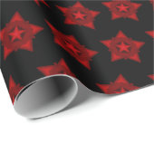 幾何素晴らし画アート赤星黒い休日 ラッピングペーパー (ロールコーナー)