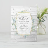 幾何素朴カントリーバーンユーカリ結婚ス 招待状 (スタンド正面)