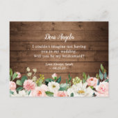 幾何素朴フローラを私の花嫁の提案にする インビテーションポストカード (裏面)