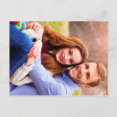 幾何素朴ユーカリ木写真結婚の 案内ポストカード (裏面)