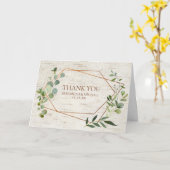 幾何素朴ユーカリ樺の木フォト結婚ズ カード (黄色い花)