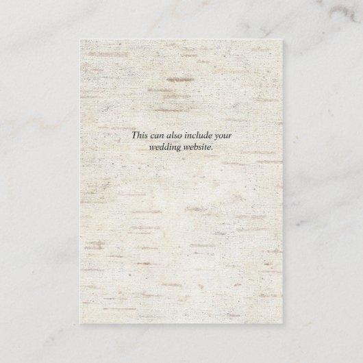 幾何素朴ユーカリ樺の木結婚詳細 エンクロージャーカード (裏面)