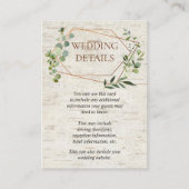 幾何素朴ユーカリ樺の木結婚詳細 エンクロージャーカード (正面)