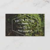 幾何素朴男らしの緑色写真 名刺 (正面)