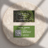 幾何素朴男らしの緑色写真 名刺