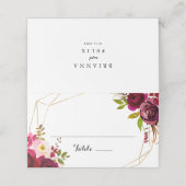 幾何素朴赤面バー結婚グンディ座席表 プレイスカード (外部開封)