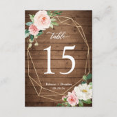 幾何素朴赤面フローラ結婚のテーブル番号 出欠カード (裏面)