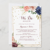 幾何素朴金ゴールド我々は再び誓い更新 招待状 (正面)