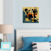 幾何組成モダン物2箔プリント 箔ポスター (インサイチュ (寝室))