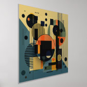 幾何組成モダン物2箔プリント 箔ポスター (レイダウン)