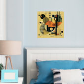 幾何組成モダン物3箔プリント 箔ポスター (インサイチュ (寝室))