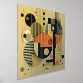 幾何組成モダン物3箔プリント 箔ポスター (レイダウン)