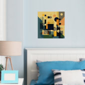 幾何組成モダン箔プリント 箔ポスター (インサイチュ (寝室))