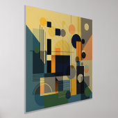 幾何組成モダン箔プリント 箔ポスター (レイダウン)