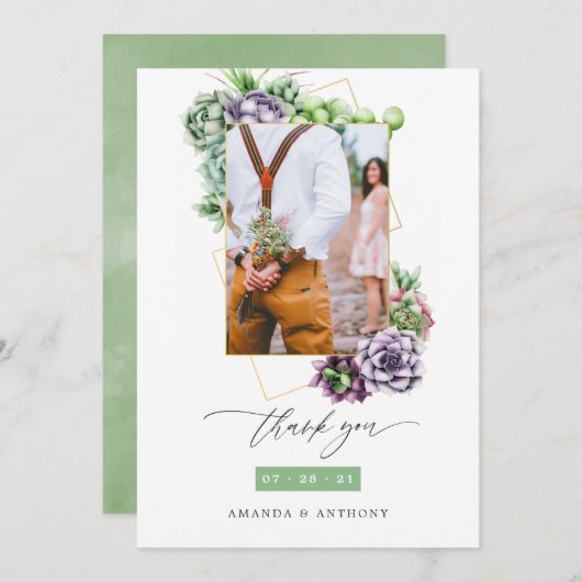 幾何結婚写真 サンキューカード (正面/裏面)